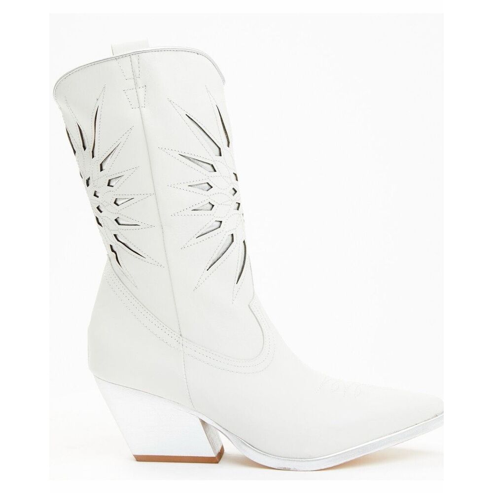 NEW Golo Mae Sun Inlay Western Boots Women’s Snip Toe White Cutout Cowgirl Chic
